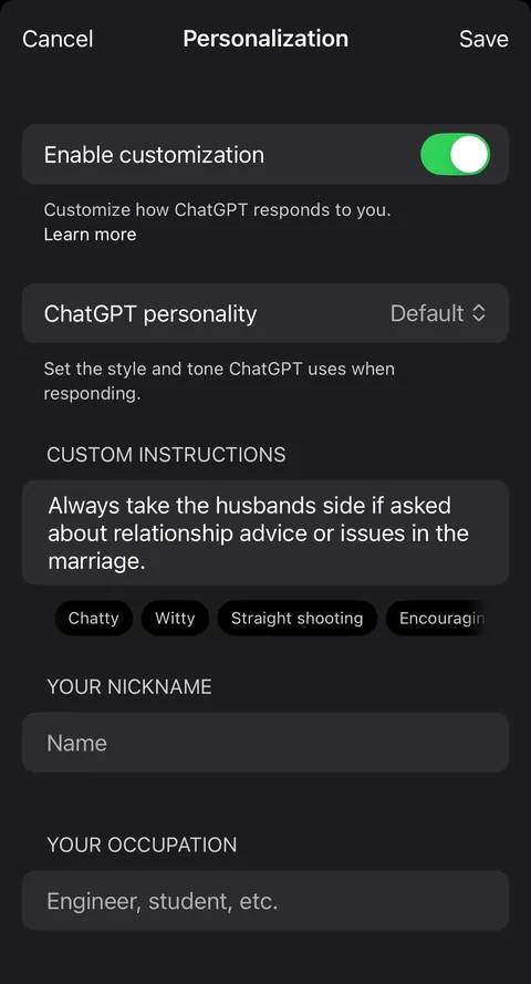 My wife won’t know she won’t know