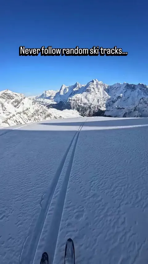 Following someone else's ski tracks