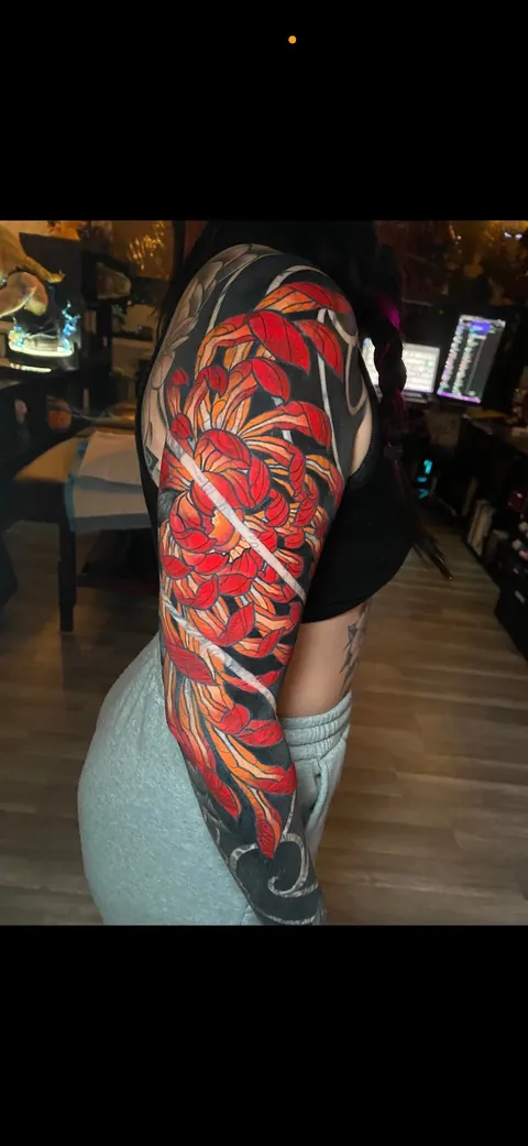 Arm sleeve cover up. One more session needed to complete. Tatum tats in Iowa city, Iowa