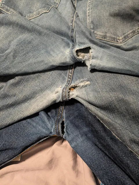 All of my favorite pairs of jeans ripped in about the same place