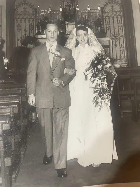 My Italian Grandmother and English Grandfather’s wedding day in London, 1955.