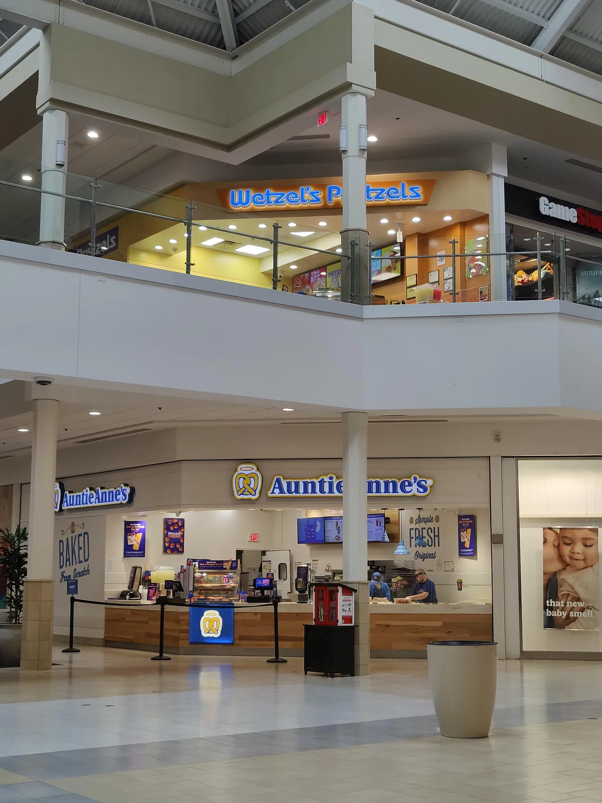 A Wetzels Pretzels has opened directly above Auntie Anne's at my local mall.