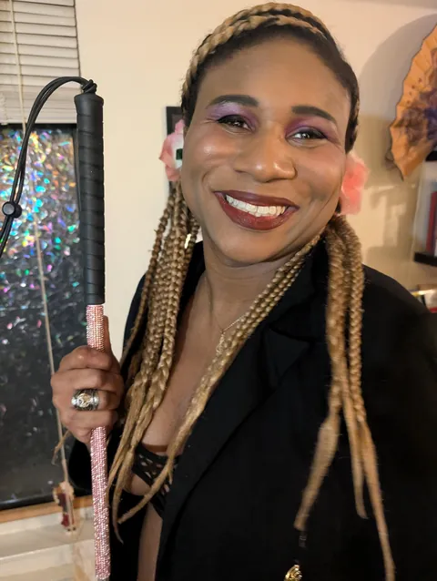 My SO is blind and I do her makeup, a splash of pink for a night out! I've been reigning in the wing length, I think it frames her face better?