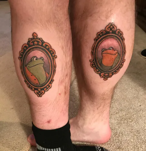 Frog and Toad by Kyle Weeks at Signature tattoo Ferndale MI
