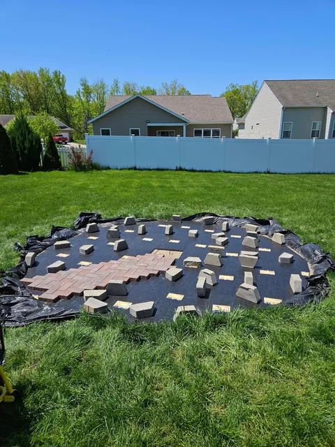 My largest DIY undertaking - first time fire pit + patio seating area build