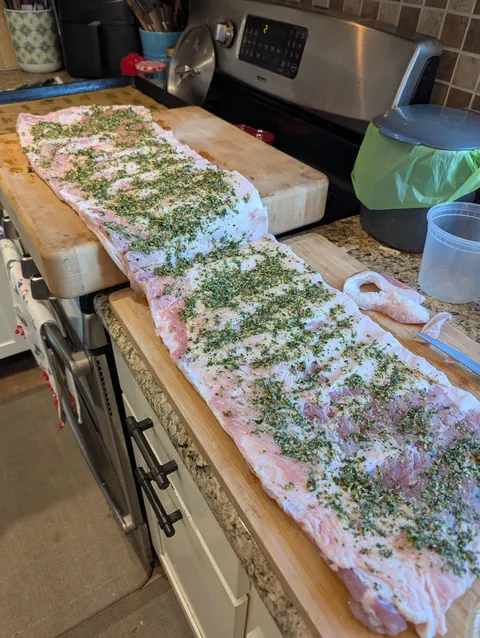[Homemade] Porchetta from a 10lb pork belly