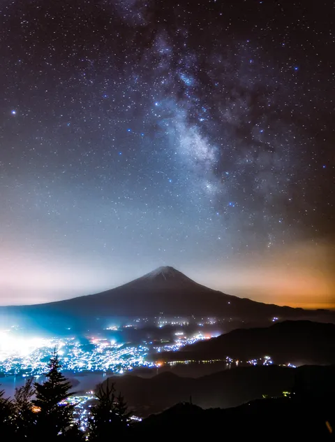 Milky Way over Mount Fuji.