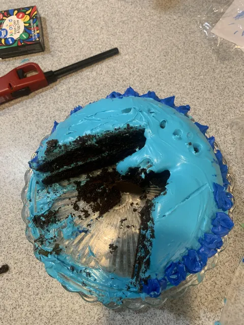 How my ex wife cut our daughter’s birthday cake tonight.
