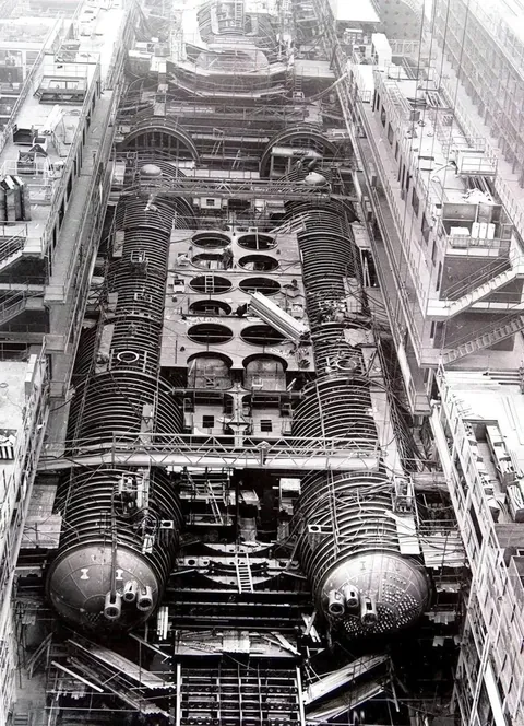 Soviet Typhoon-class submarine under construction (1970)