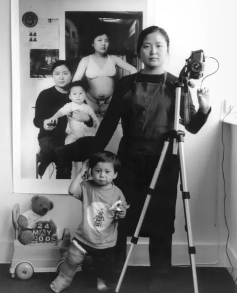 A mother photographs herself and her child over the years, 2001