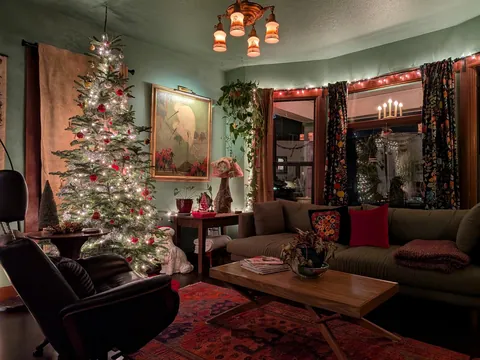 Our first Christmas in our cozy 1907 home.