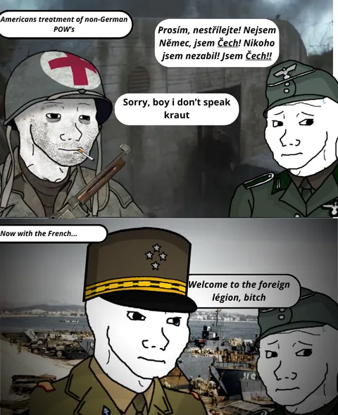 It's wasn't uncommon in 1944 that non-German soldiers would defect to join the foreign legion