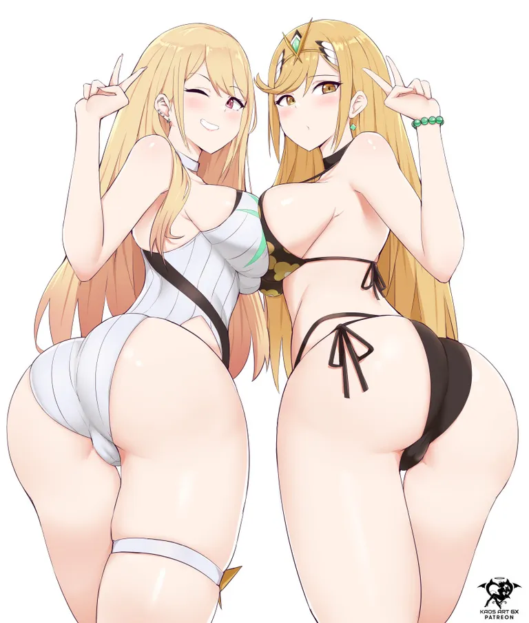 Marin and Mythra Outfit Swap (kaos art)
