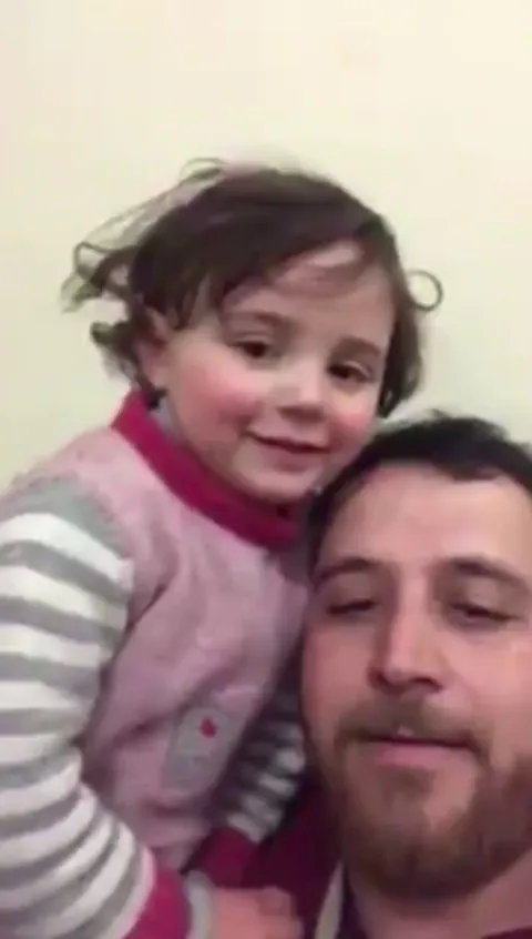 Syrian father turned the sounds of bombs into a game to comfort and protect his four-year old daughter from the trauma of war.