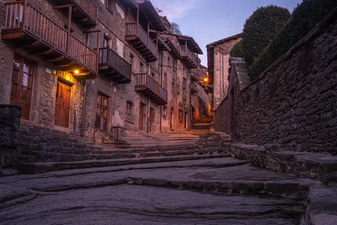 Rupit, a small medieval town in the mountains in Catalunya