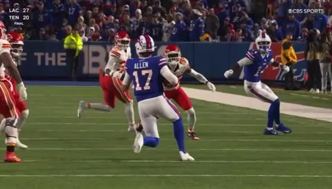 [Highlight] Josh Allen tries to sell unnecessary roughness on his slide