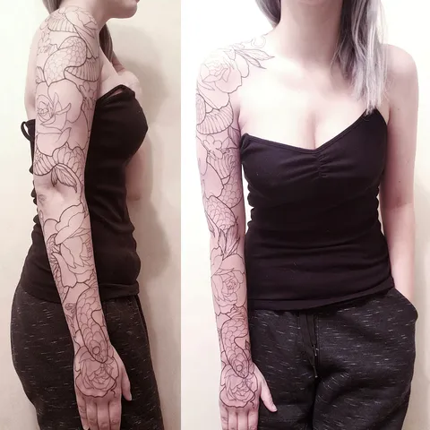 Started my sleeve! First session, outline, with Levi Murphy at Clockwork Tattoo Studio, PA