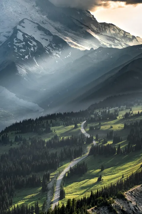 ITAP of evening light at the base of Mt. Rainier