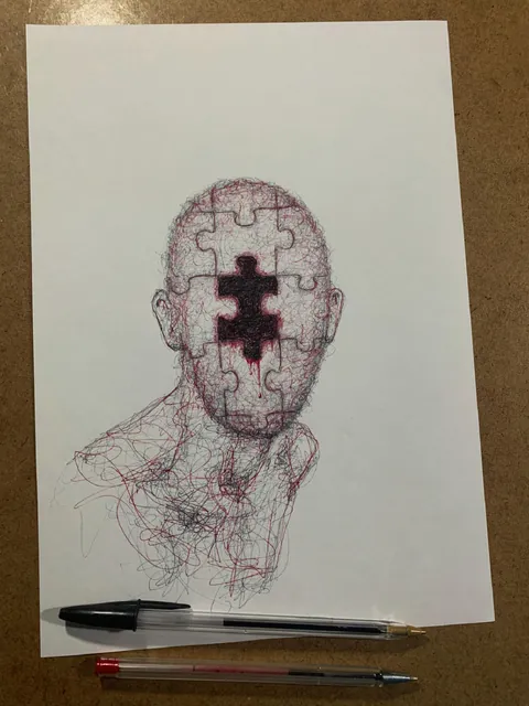 A few pieces from my own strange world, drawn with ink and scribbles.