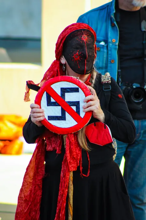 [OC] A protest at the Federal Building in Downtown L.A., where ICE has ramped up kidnappings again