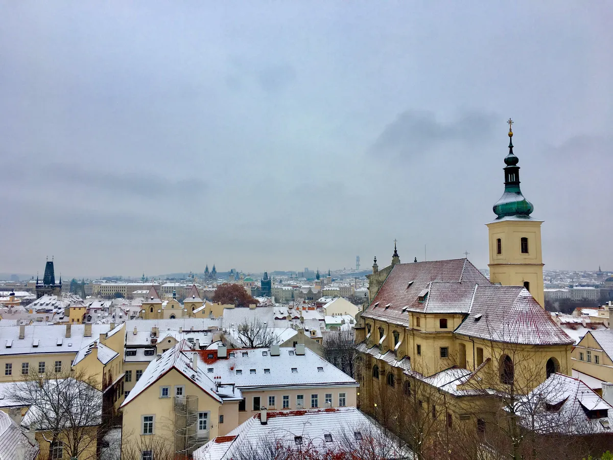 A snowy morning in Prague