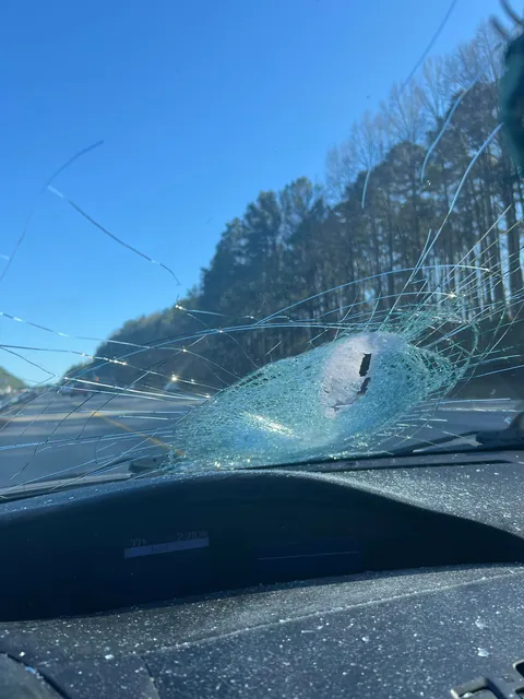 This came at me on the highway. Destroyed my car and windshield; missed my face