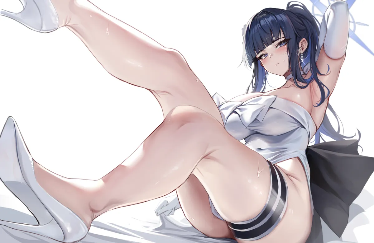 Saori's glistening legs [Blue Archive]