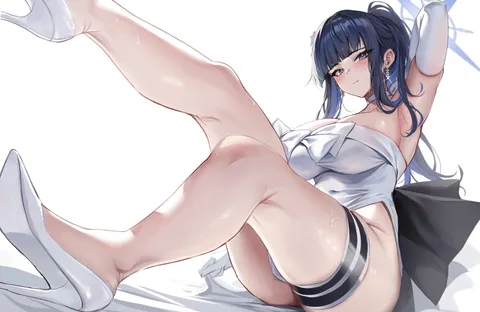 Saori's glistening legs [Blue Archive]