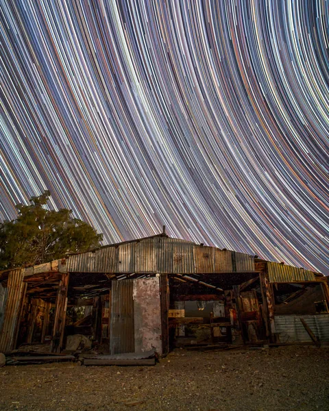 Star Trails over Abandoned Shop [OC]