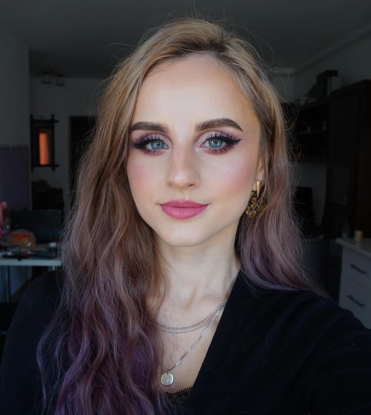 A soft cut crease swallowed by my deep set eyes