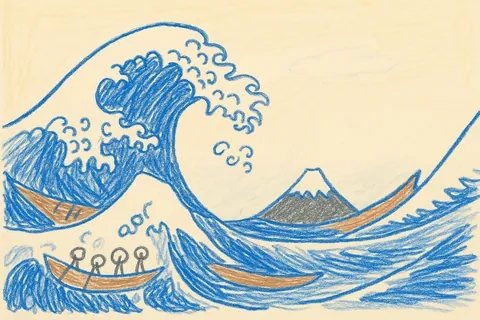 Turn this image into a drawing a 5 year old would make