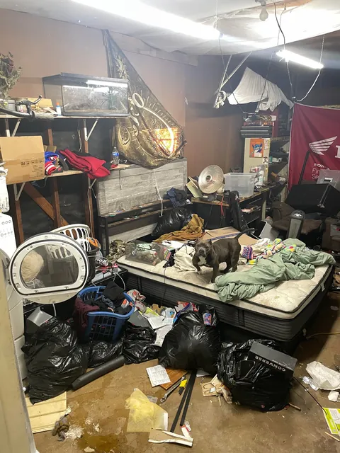 My grandparents garage that my cousin has been living in