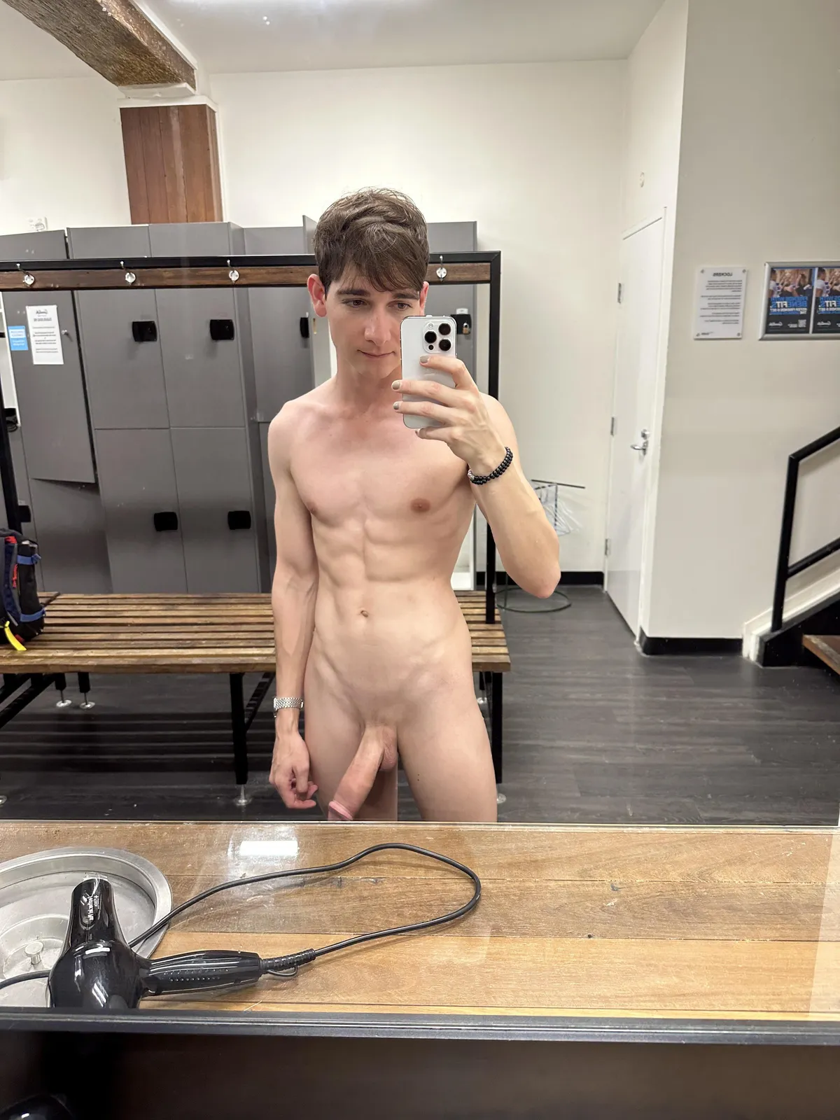 Nude in the locker room