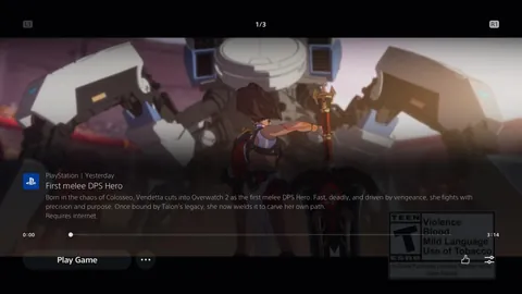 Vendetta listed as a DPS hero on PlayStation