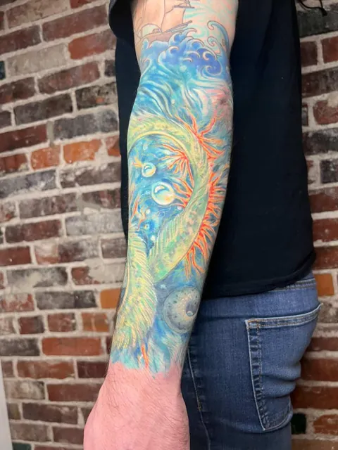What I asked for vs what I got. Done by Tallartist at Fountain Square Tattoo, IN.