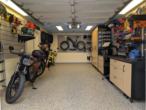 Completed my Tron-themed garage/workshop project