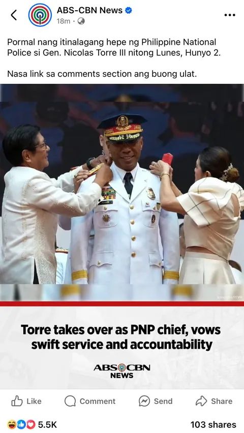 Congratulations to the most hated, Nicholas Torre, on becoming the PNP Chief.