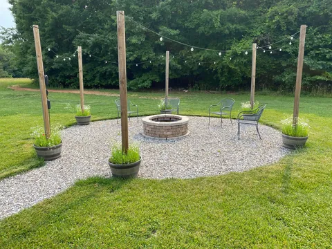 DIY fire pit; hand tools only.