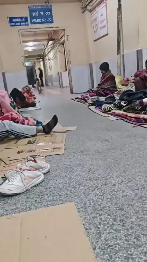 Stray dog roaming around inside a government hospital in Delhi