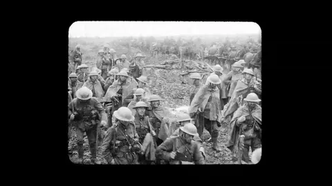 The transition from black and white to colour in Peter Jackson's "They Shall Not Grow Old", a documentary film about life on the front lines for British WWI soldiers
