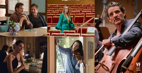 First Images from Tony Gilroy's 'Behemoth!' Starring Pedro Pascal, Eva Victor, Will Arnett &amp; Olivia Wilde - Follows a prodigal cellist (Pascal) who returns to the world of Hollywood film-scoring after decades performing symphonic work around the country.