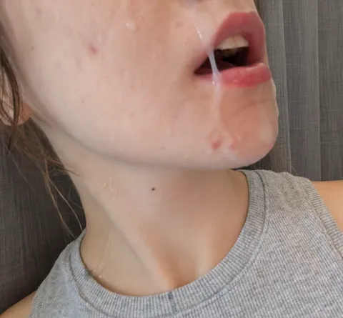 Daddy's huge load all over my face. 1/2 the story