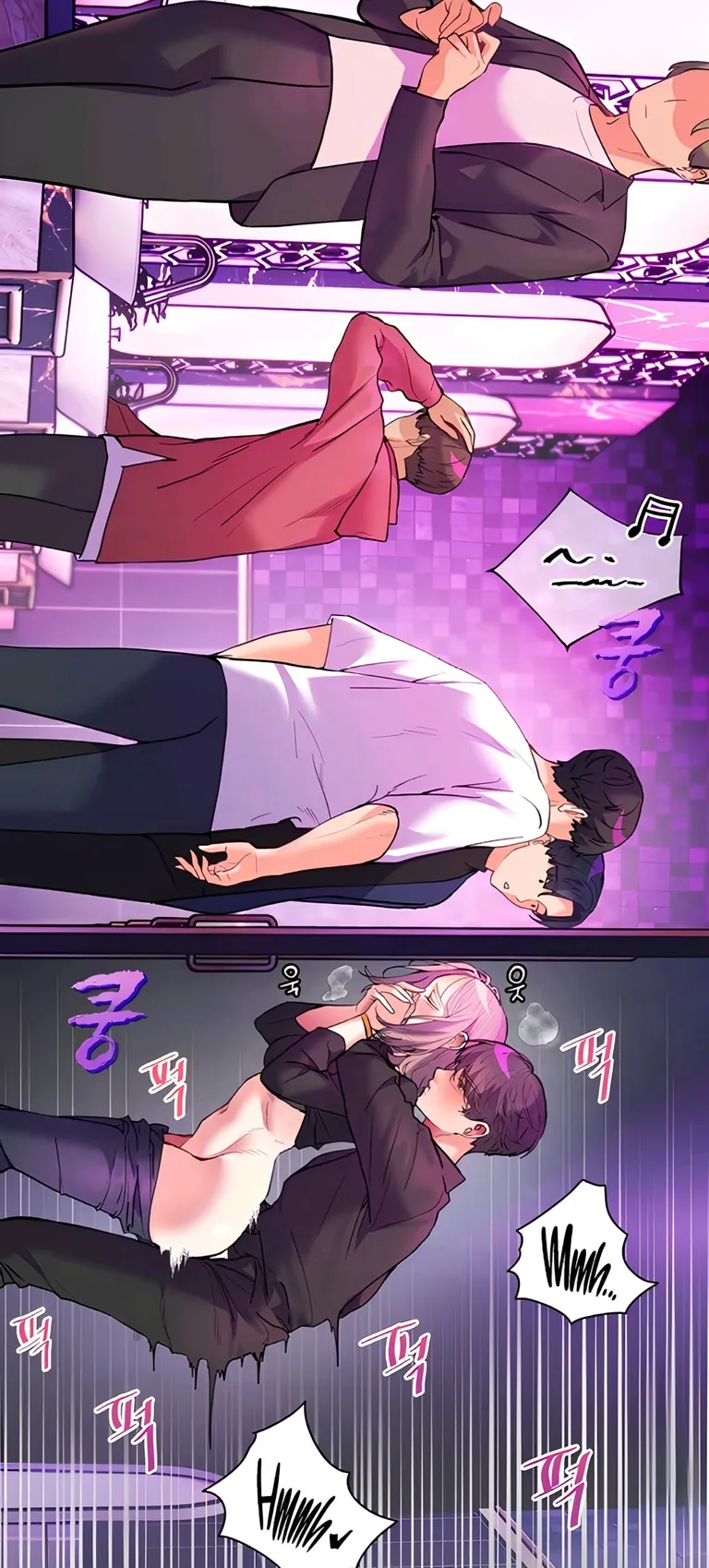 Having sex in the nightclub's male bathroom