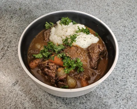 Guinness Beef Stew with Cauliflower Mash