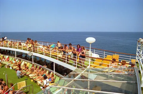 My mom on a Caribbean cruise with a couple of friends in September, 1981. My mom is the one in the middle in the first photo.