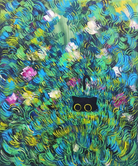 Cat Dip, Vallancet, Acrylics, 2026