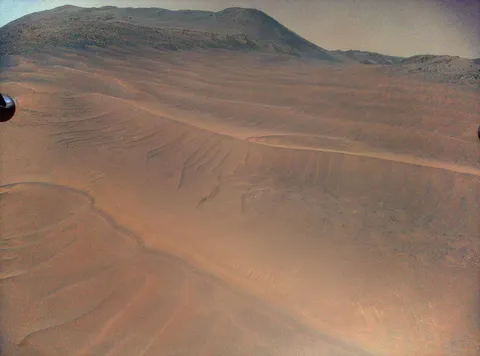 NASA’s Ingenuity Mars Helicopter captured this view of sand ripples during its 70th flight, on Dec. 22, 2023.
