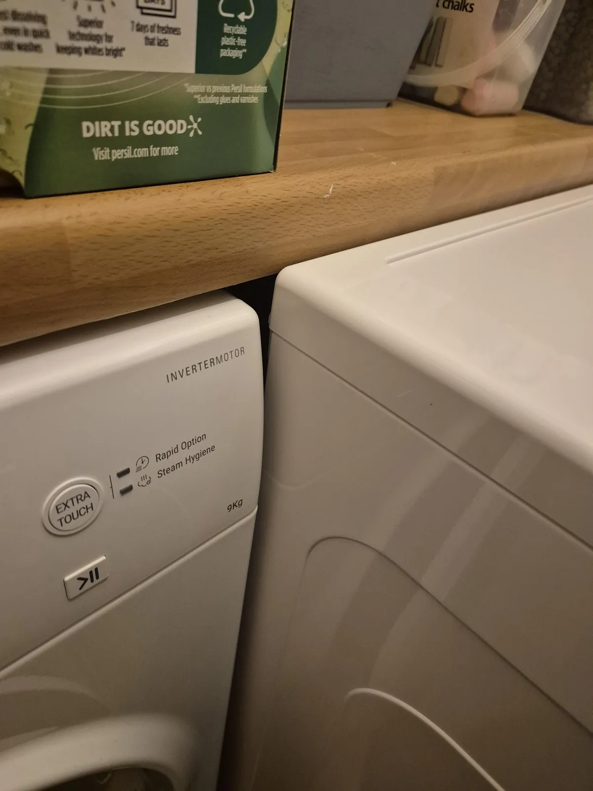 My new tumble drier is ever so slightly higher than my previous one 