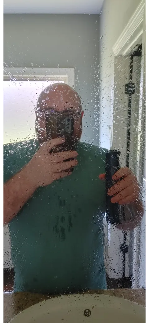 The aftermath of me using my new water pik for the first time today. 