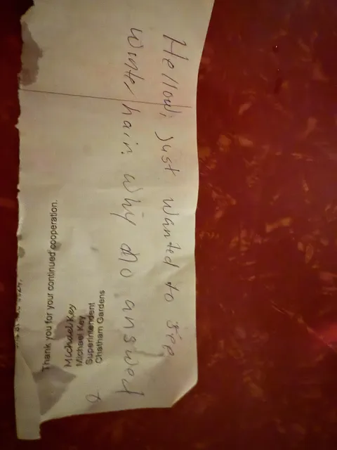 Girl I'm seeing had this note left on her car when coming to hang out last night.